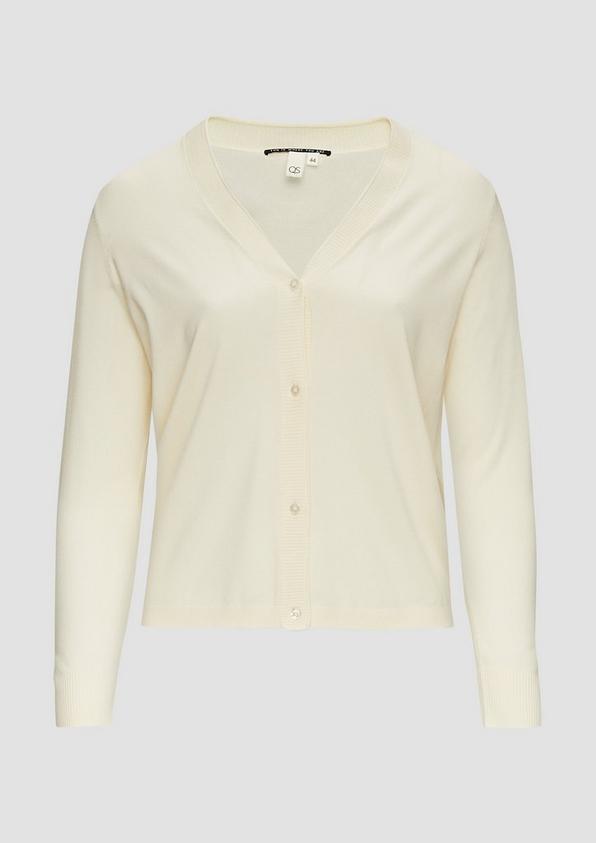 s.Oliver Strickjacke aus Viskosemix mit Rippbündchen