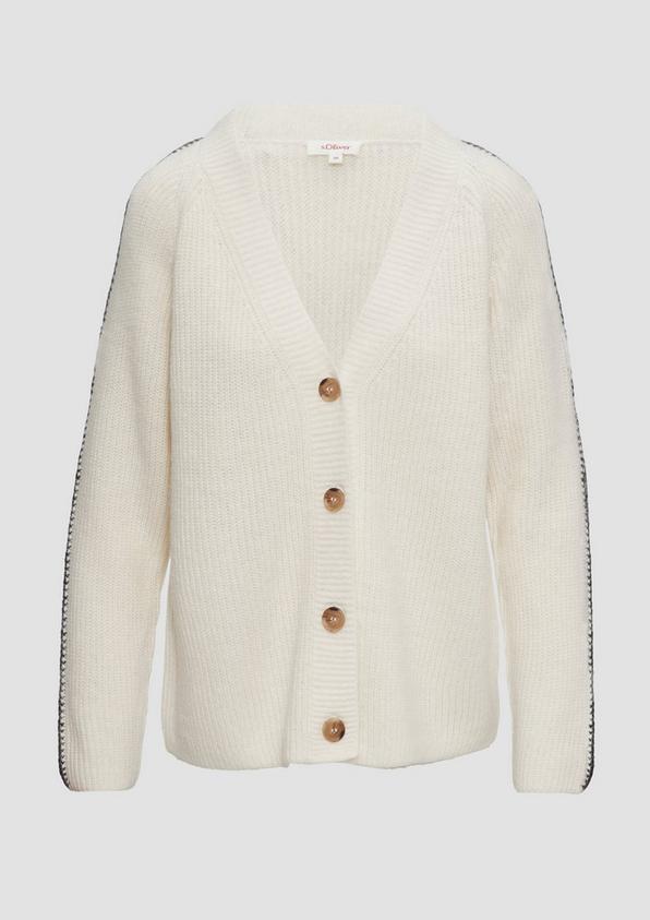 s.Oliver Strickjacke aus Wollmix mit Kontrast-Details
