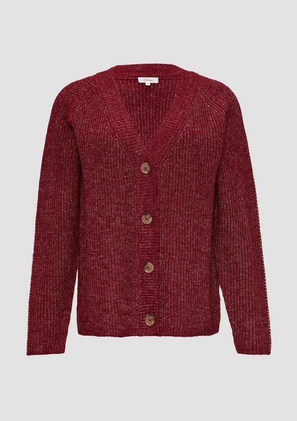 s.Oliver Strickjacke aus Wollmix mit Kontrast-Details