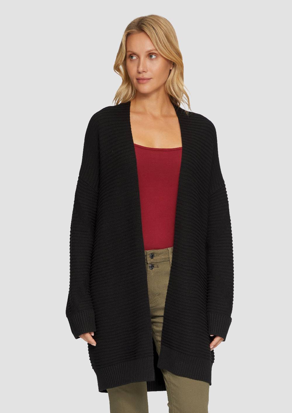 S.Oliver Strickjacke Im Oversize-Look Mit Ottoman-Struktur