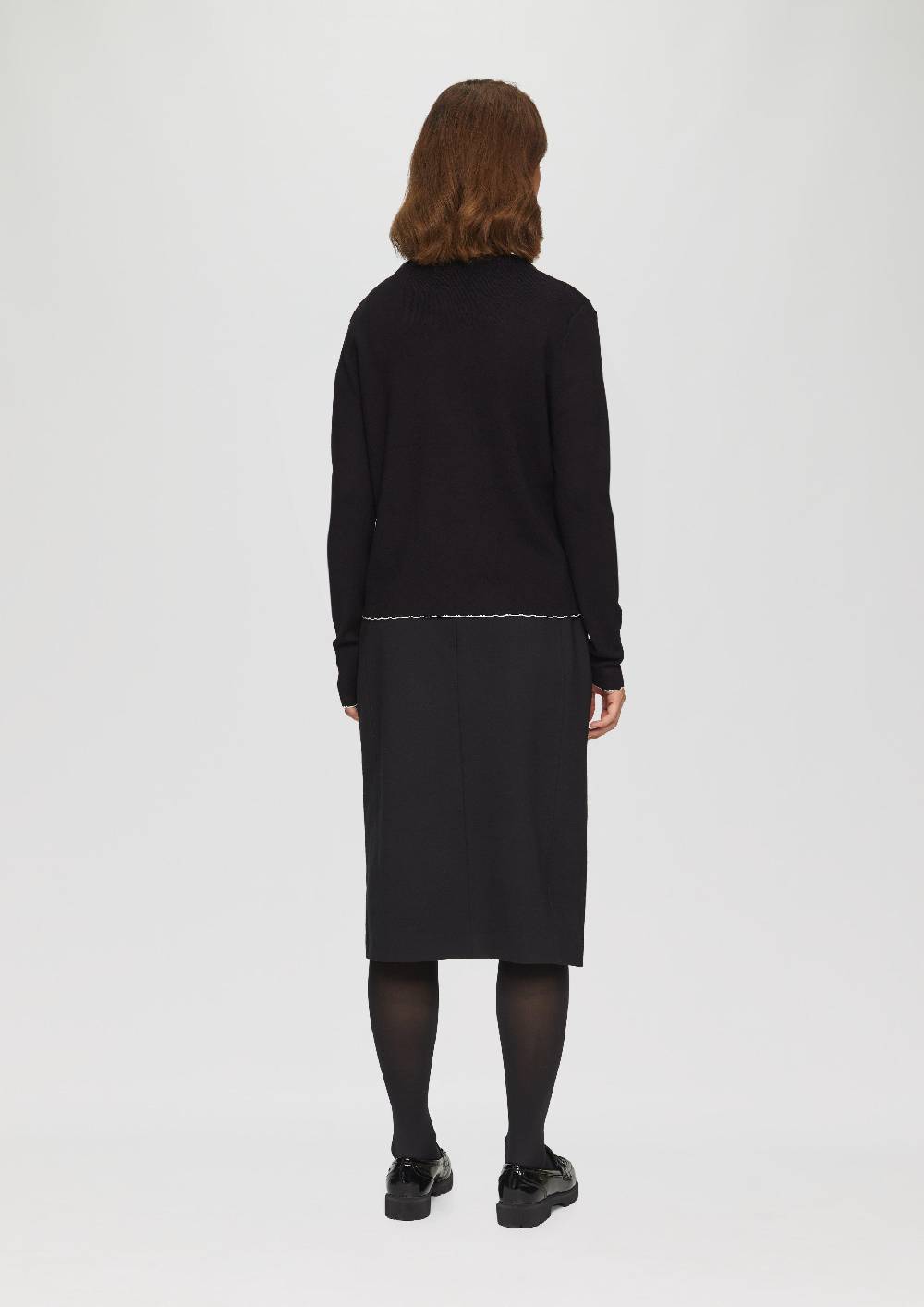 S.Oliver Strickjacke Mit V-Ausschnitt Und Kontrastnähten