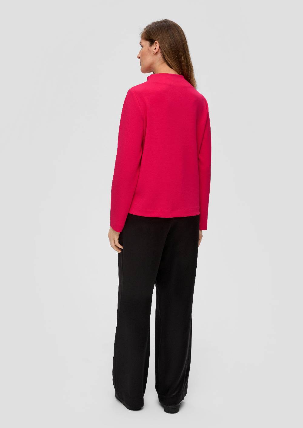 S.Oliver Strickjerseyshirt Mit Wasserfall-Ausschnitt