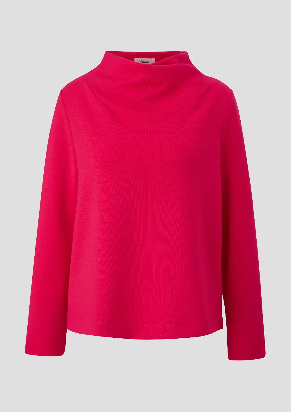 S.Oliver Strickjerseyshirt Mit Wasserfall-Ausschnitt