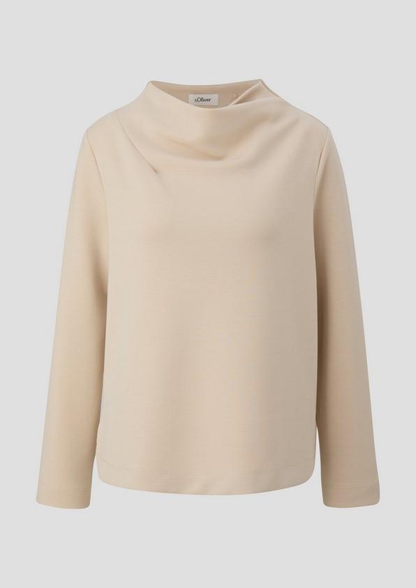 s.Oliver Strickjerseyshirt mit Wasserfall-Ausschnitt