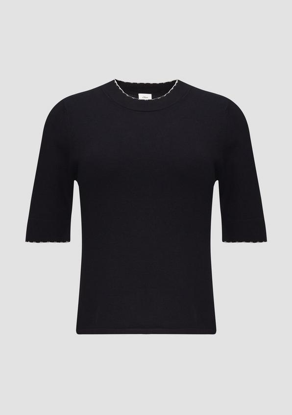 s.Oliver Strickpullover im Slim Fit mit Kontrastdetails