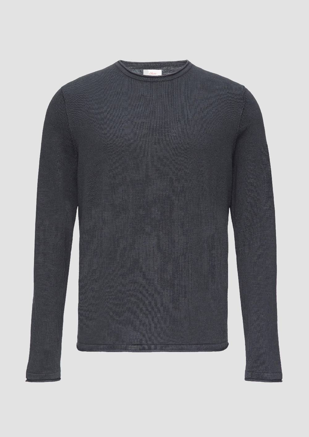 S.Oliver Strickpullover Mit Flammgarnstruktur Und Rollsaum-Details