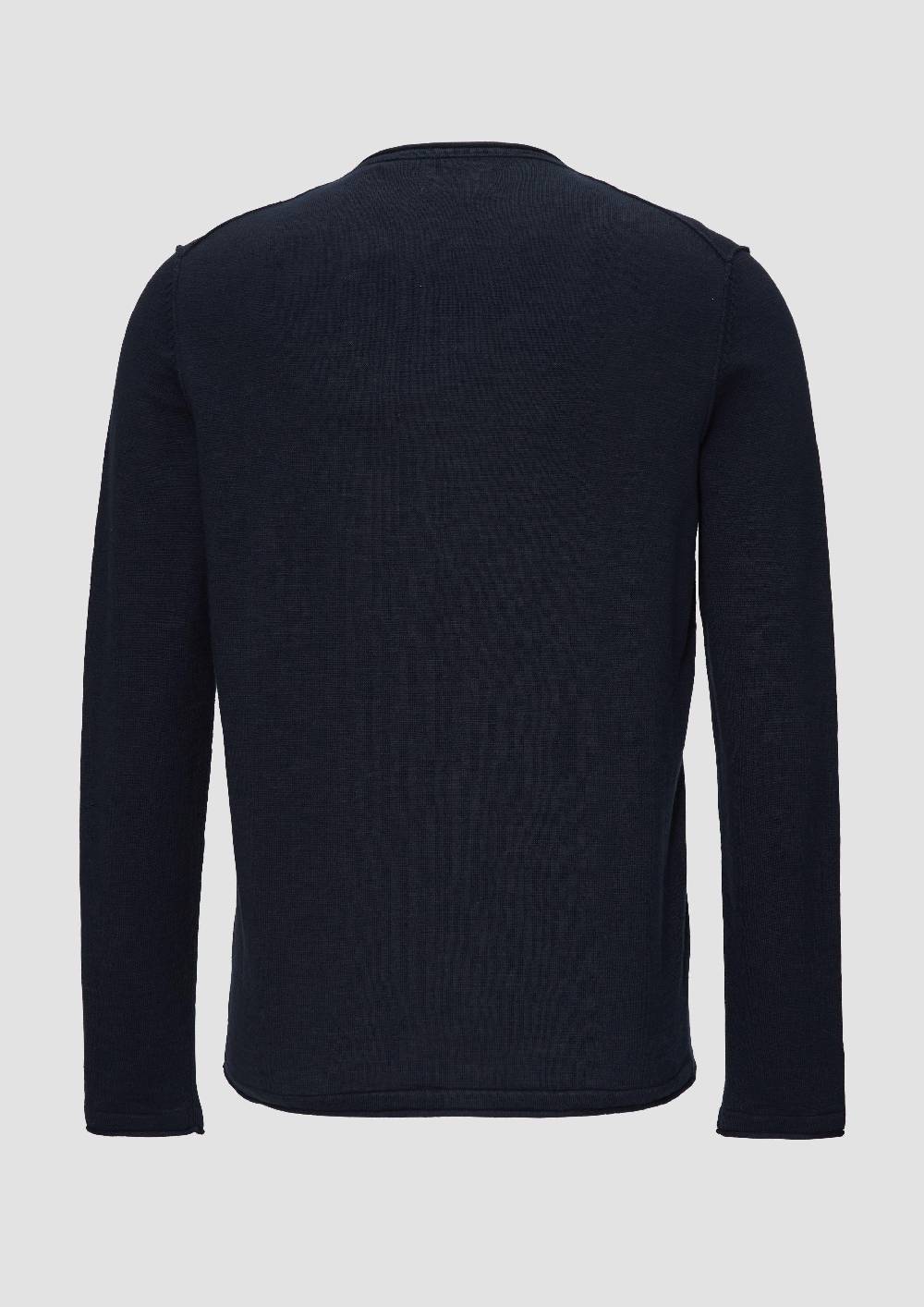 S.Oliver Strickpullover Mit Flammgarnstruktur Und Rollsaum-Details