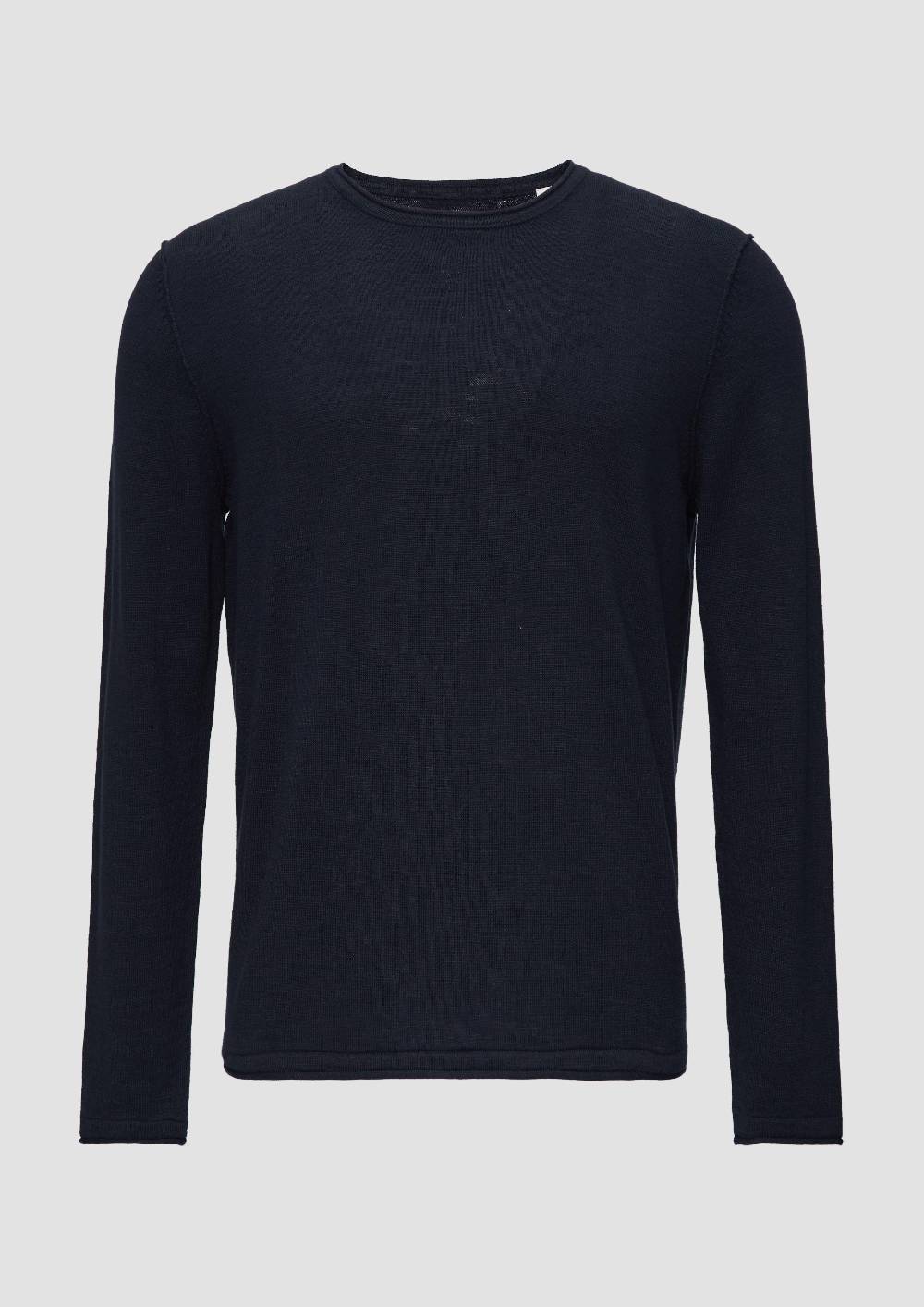 S.Oliver Strickpullover Mit Flammgarnstruktur Und Rollsaum-Details