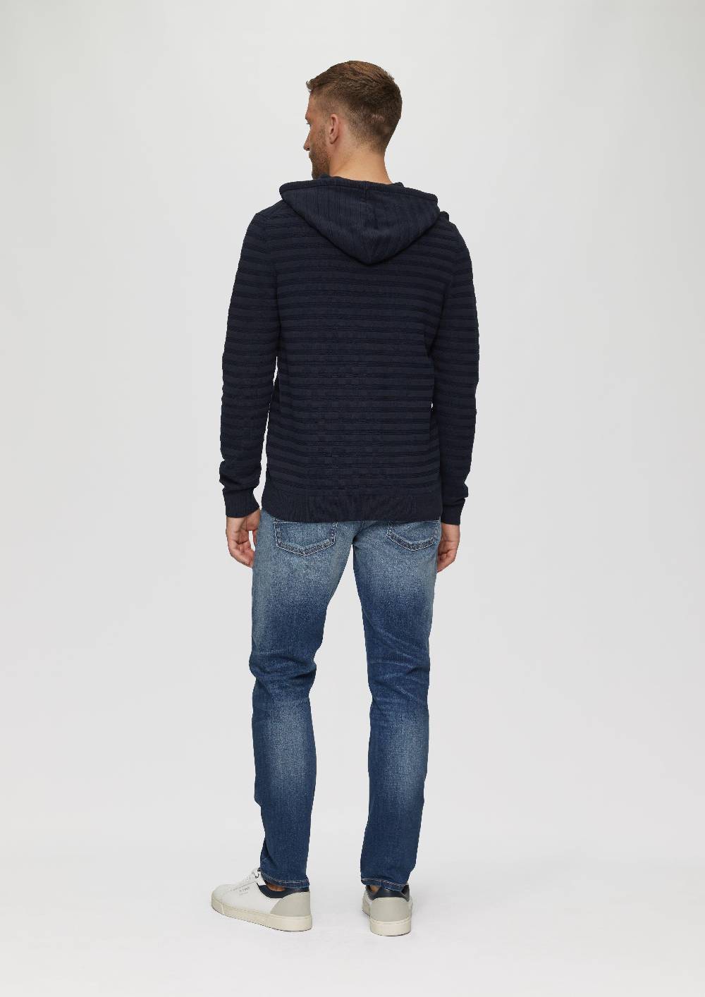 S.Oliver Strickpullover Mit Kapuze Und Strukturstreifen