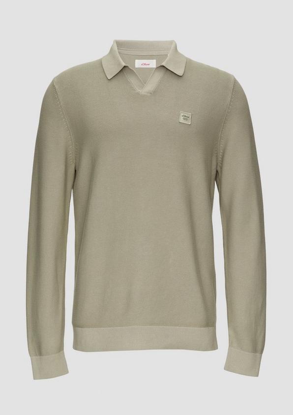 s.Oliver Strickpullover mit Polokragen und Garment Dye