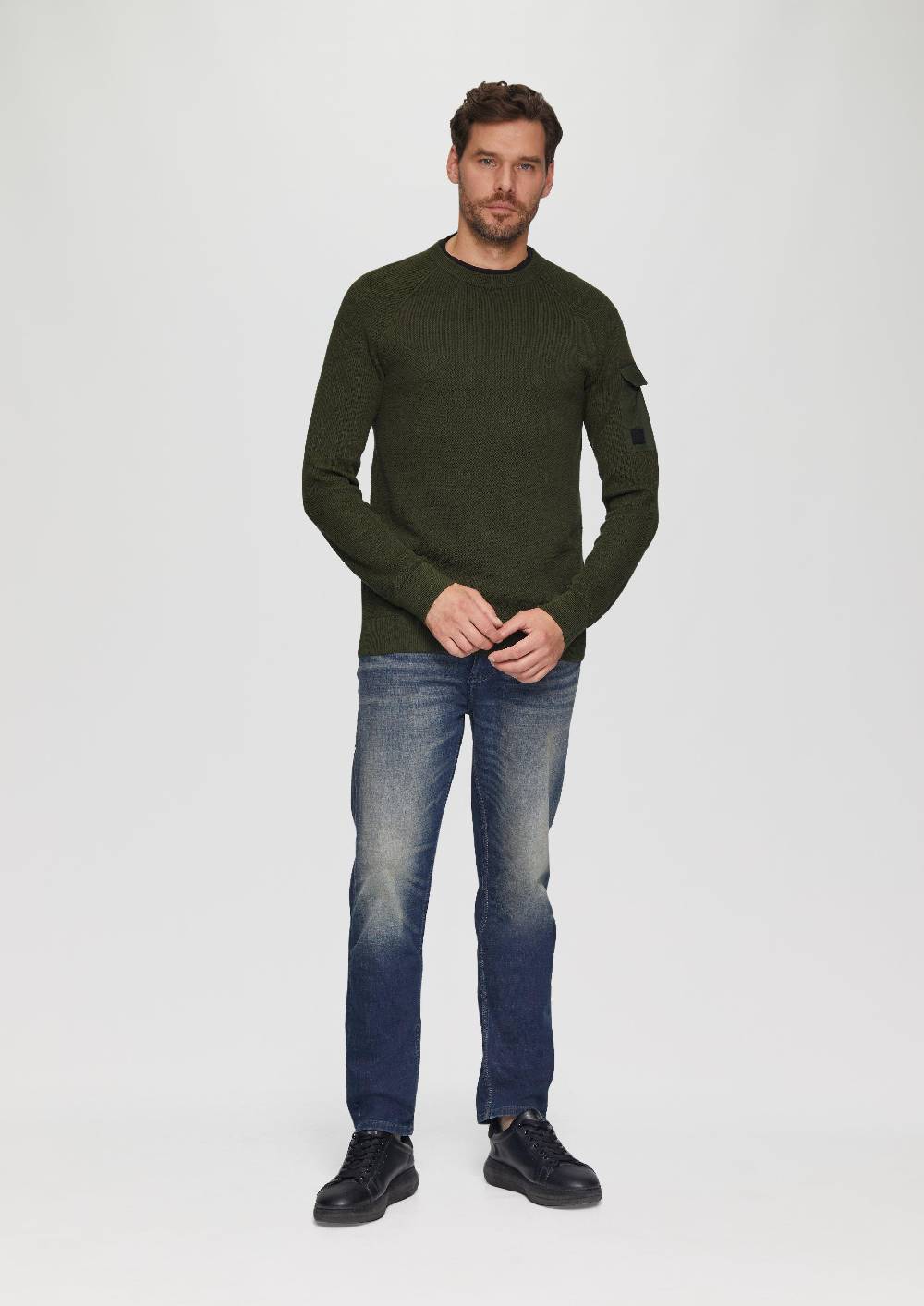 S.Oliver Strickpullover Mit Raglanärmeln Und Strukturmix