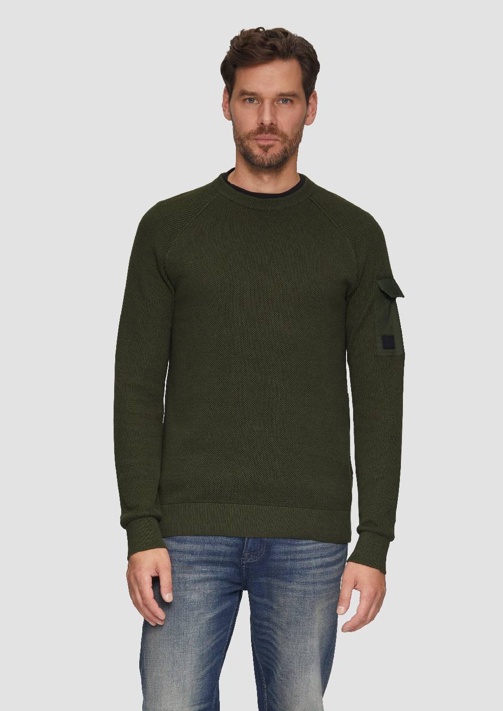 S.Oliver Strickpullover Mit Raglanärmeln Und Strukturmix