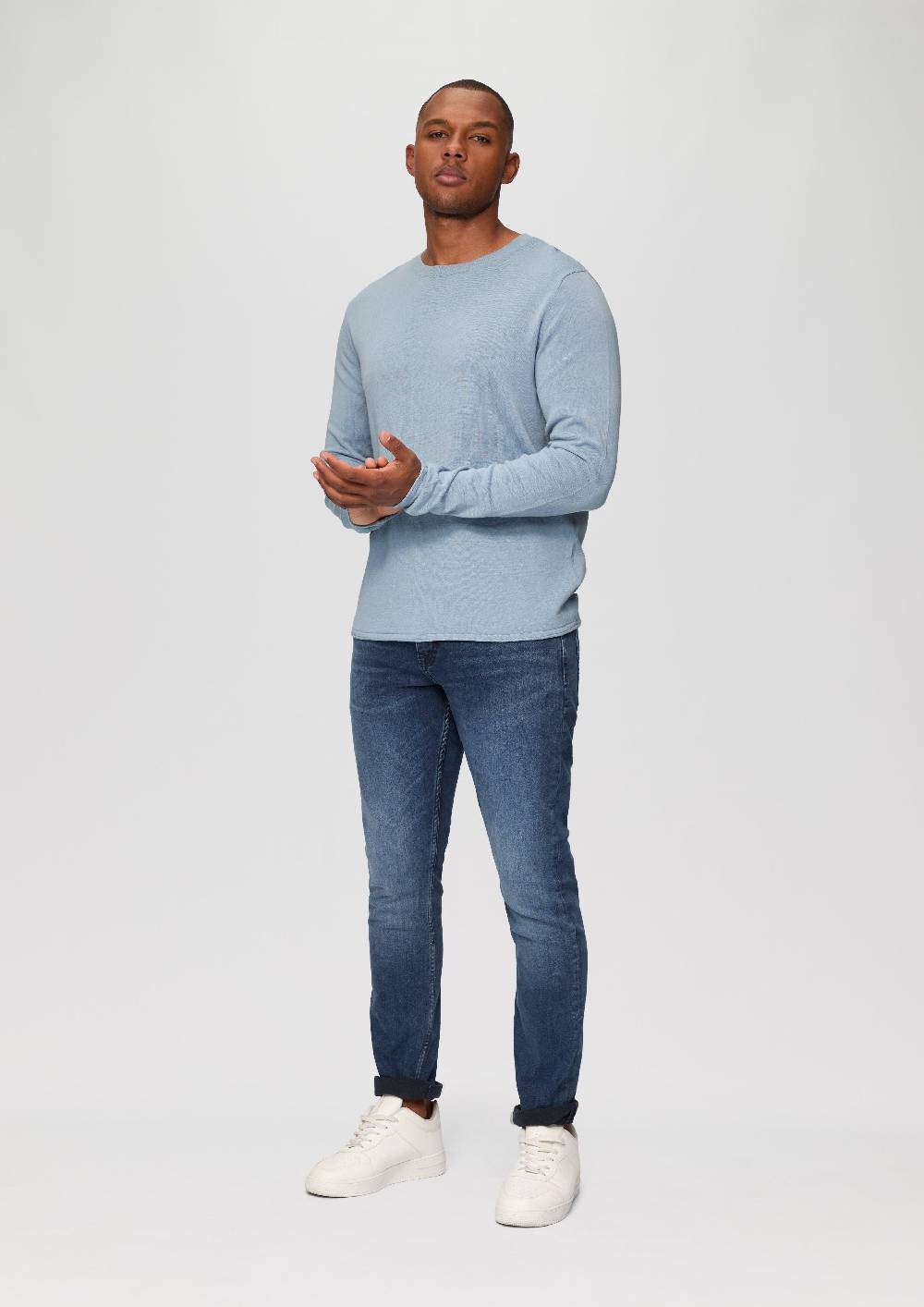 S.Oliver Strickpullover Mit Rollsaum Und Wascheffekt