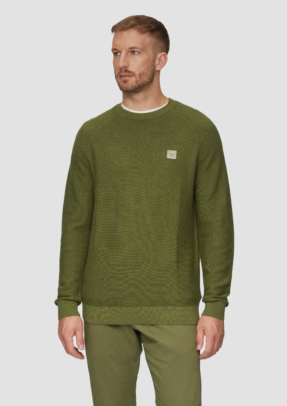 S.Oliver Strickpullover Mit Struktur Und Label-Patch