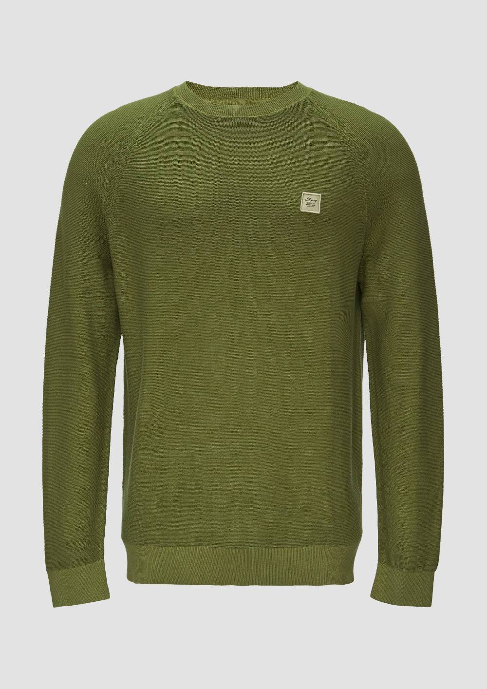 S.Oliver Strickpullover Mit Struktur Und Label-Patch