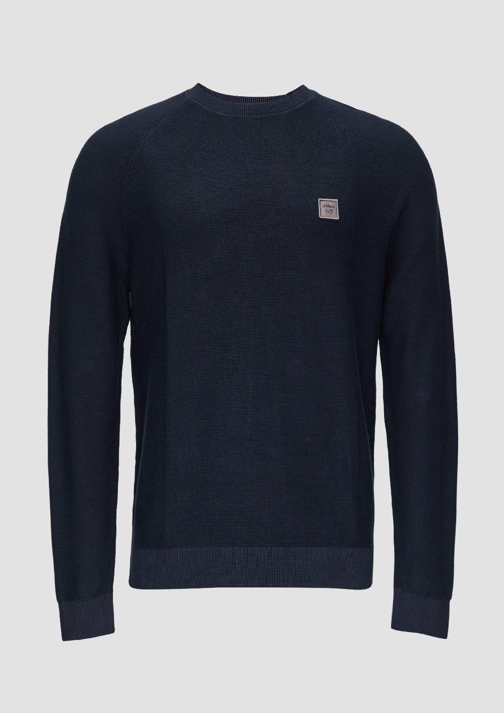 S.Oliver Strickpullover Mit Struktur Und Label-Patch