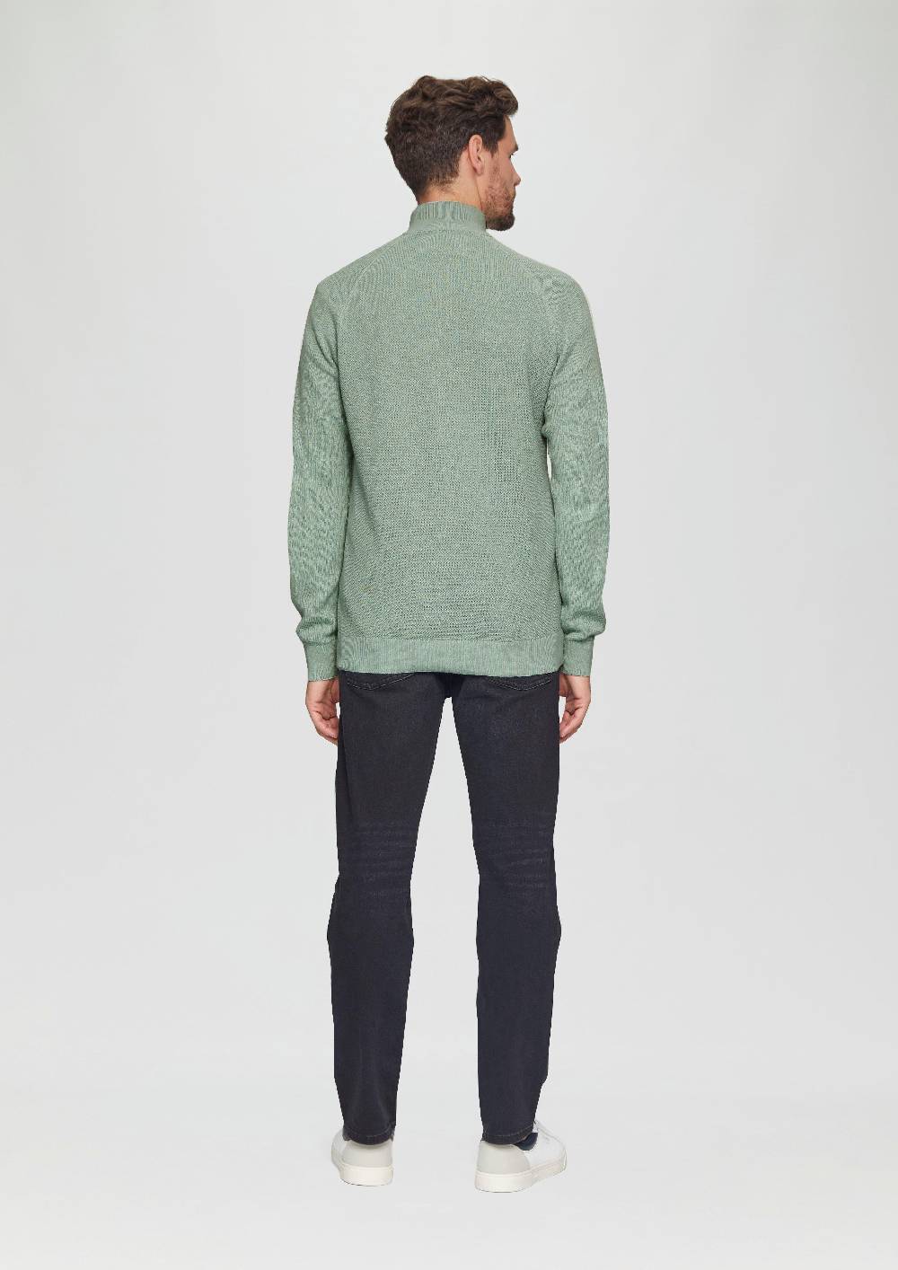 S.Oliver Strickpullover Mit Troyer-Kragen Und Strukturmix