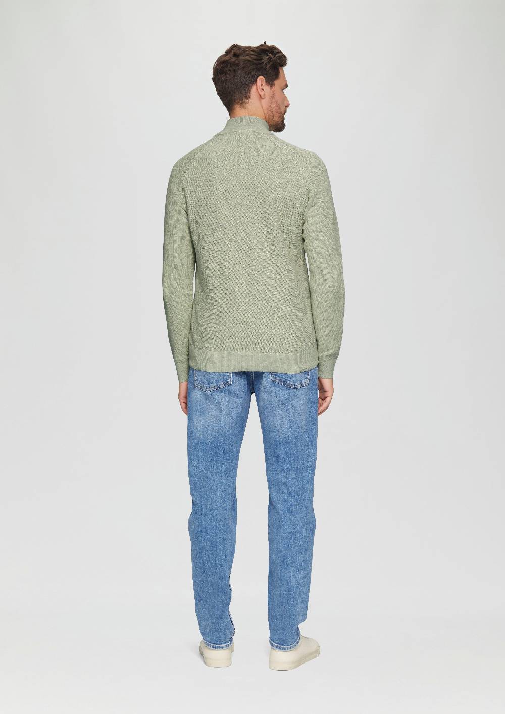 S.Oliver Strickpullover Mit Troyer-Kragen Und Strukturmix