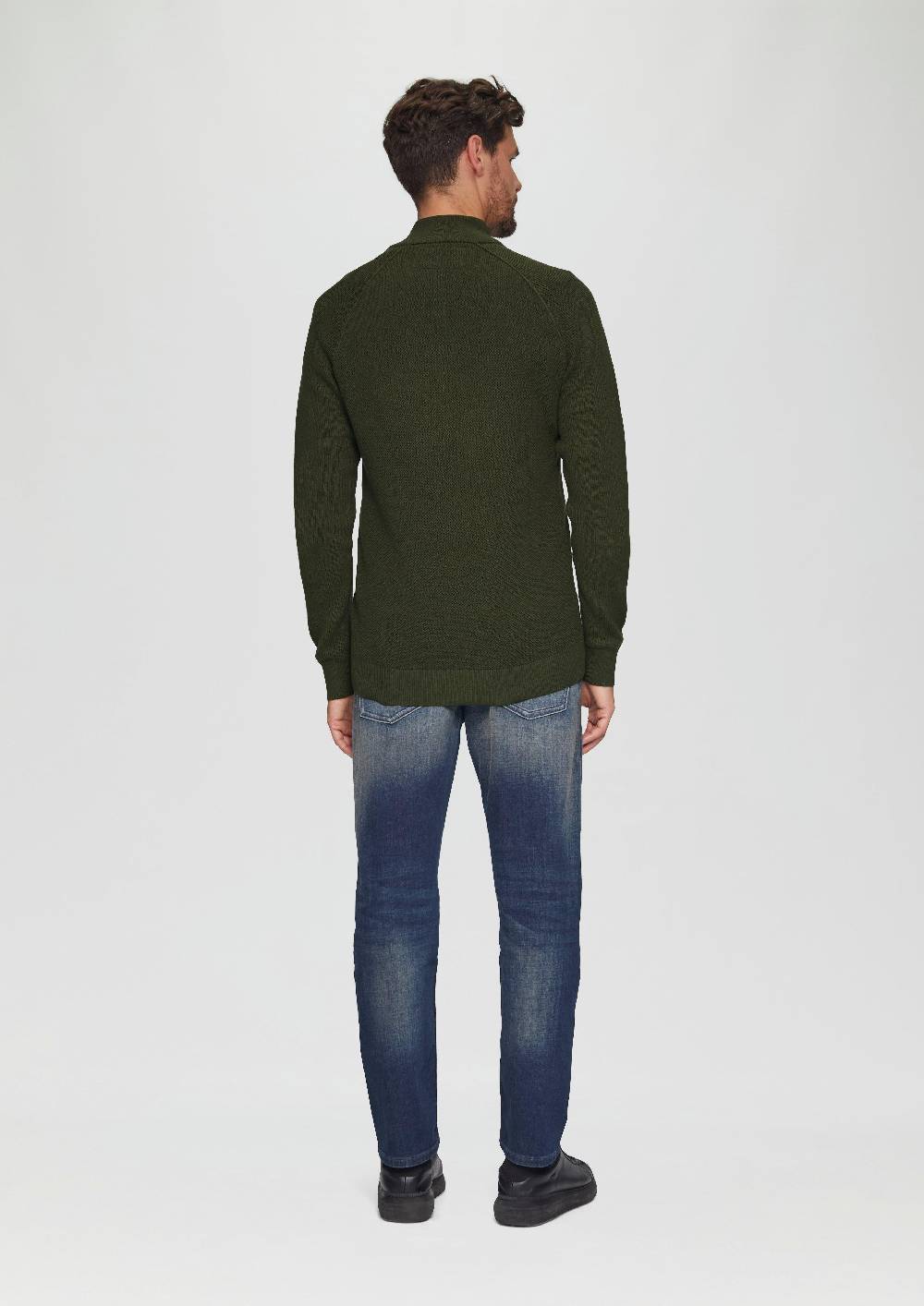 S.Oliver Strickpullover Mit Troyer-Kragen Und Strukturmix