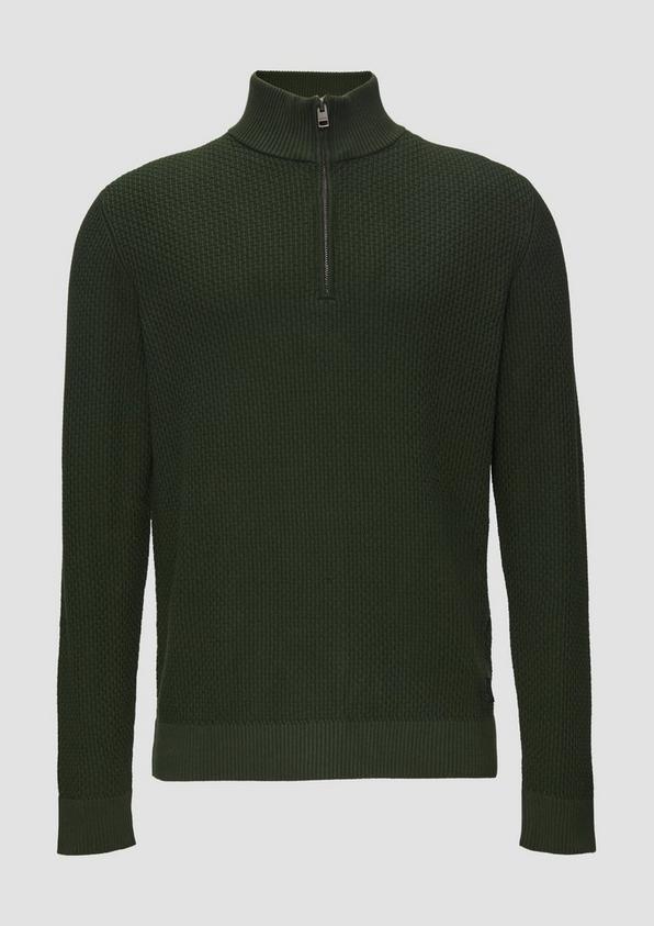 s.Oliver Strickpullover mit Troyerkragen aus Strukturstrick
