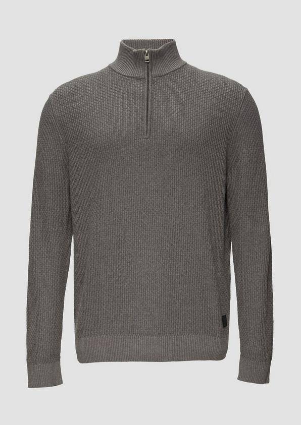 s.Oliver Strickpullover mit Troyerkragen aus Strukturstrick