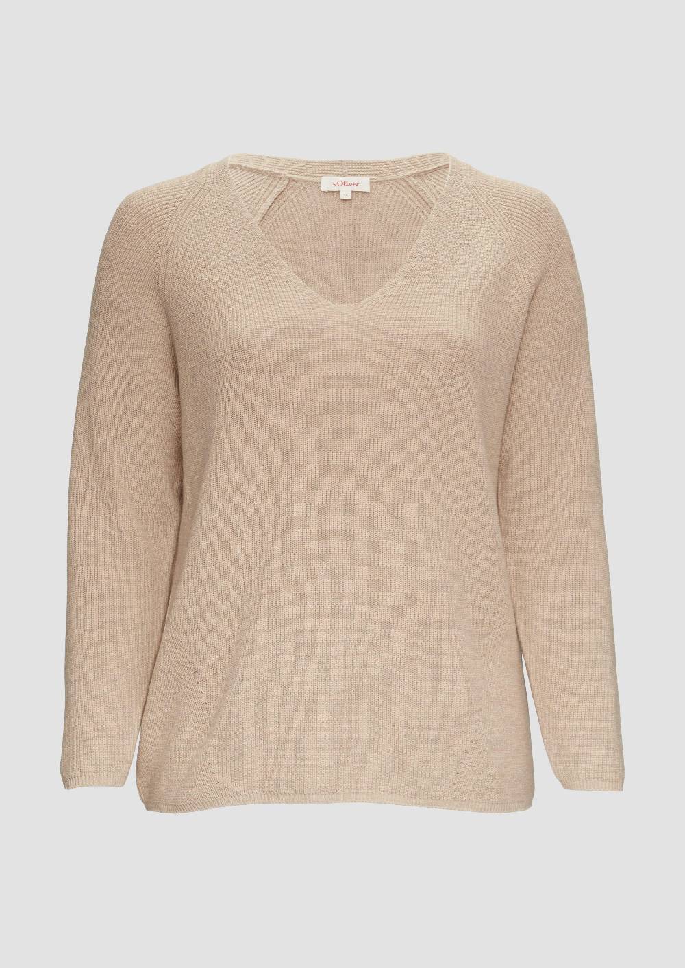 S.Oliver Strickpullover Mit V-Ausschnitt Im Loose Fit