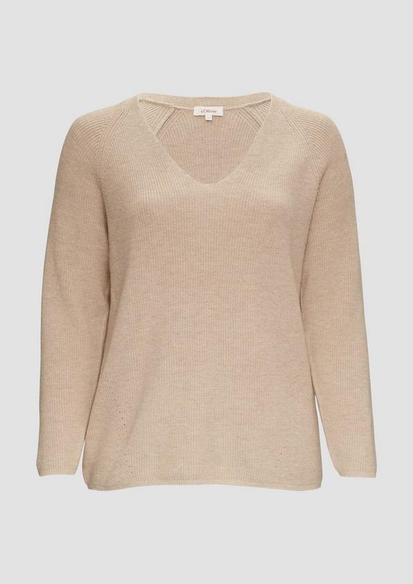 s.Oliver Strickpullover mit V-Ausschnitt im Loose Fit