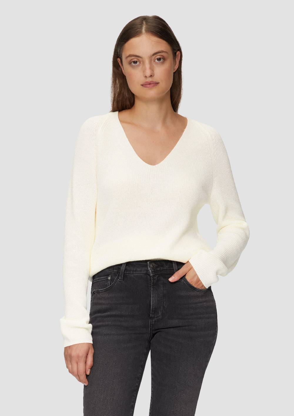 S.Oliver Strickpullover Mit V-Ausschnitt Und Raglan-Ärmeln