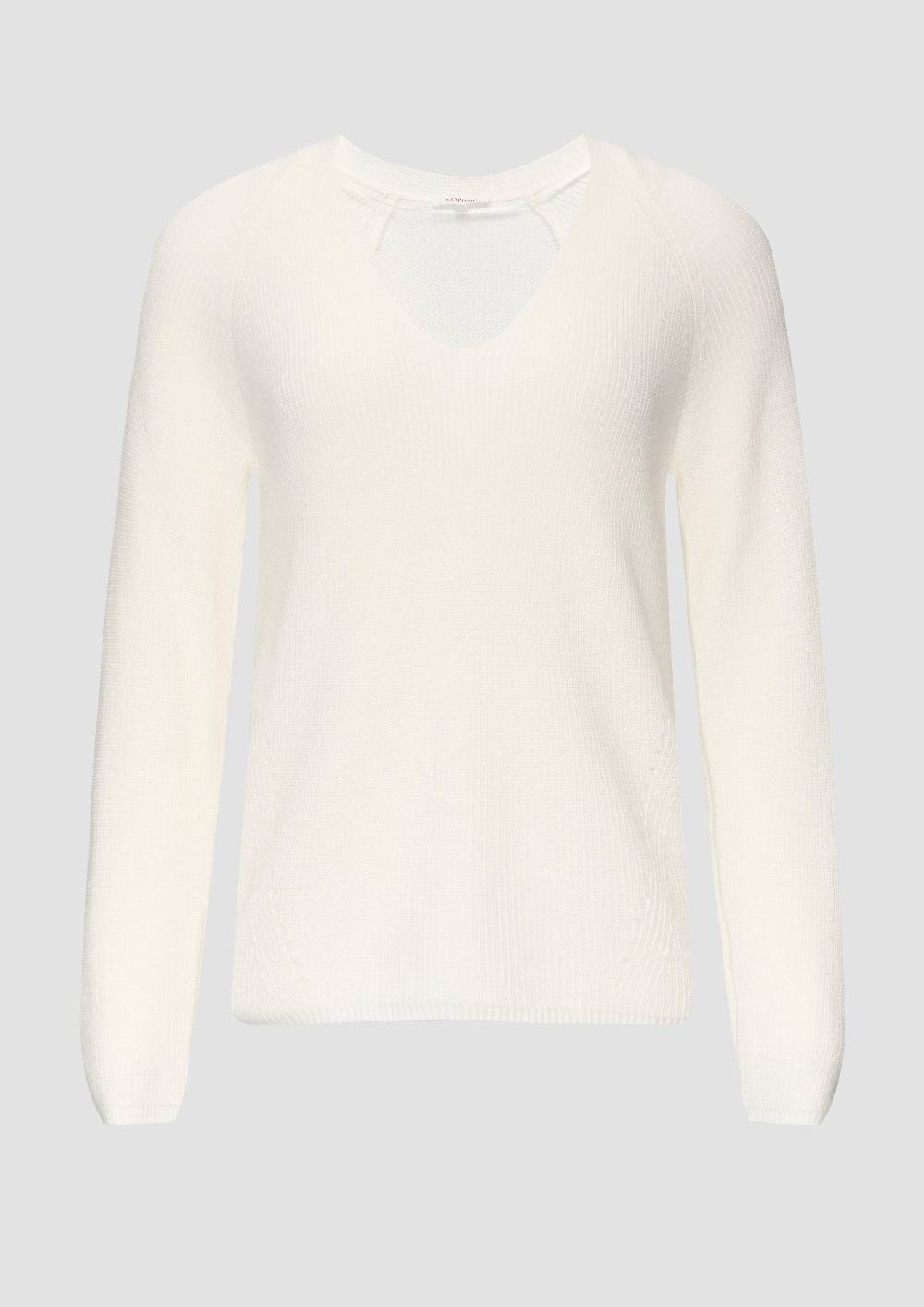 S.Oliver Strickpullover Mit V-Ausschnitt Und Raglan-Ärmeln