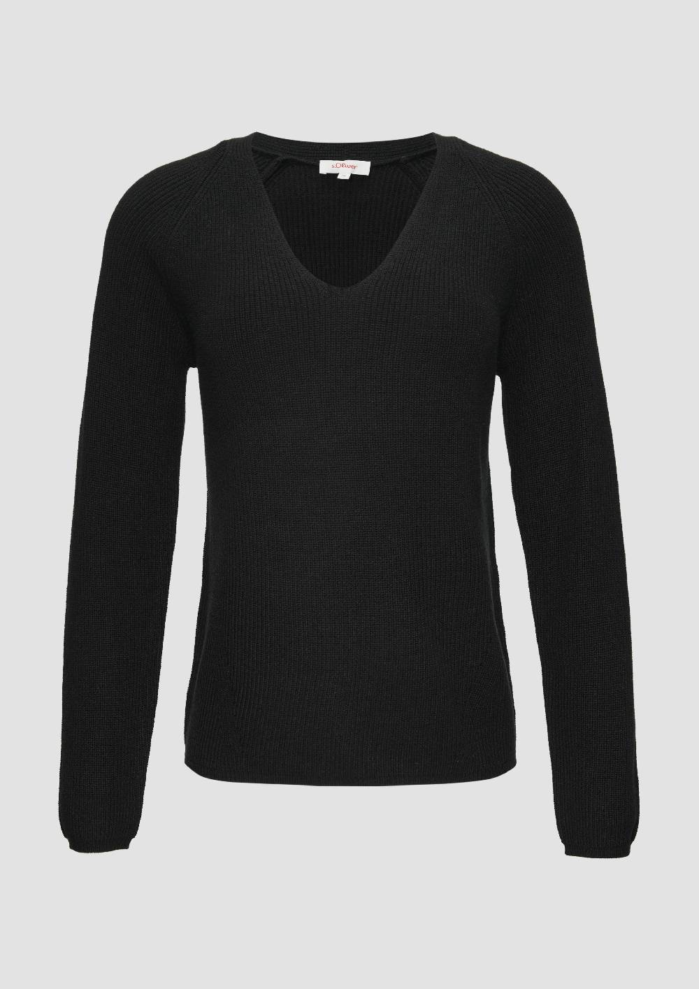 S.Oliver Strickpullover Mit V-Ausschnitt Und Raglan-Ärmeln