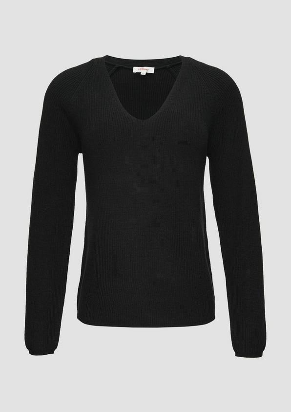 S.Oliver Strickpullover Mit V-Ausschnitt Und Raglan-Ärmeln