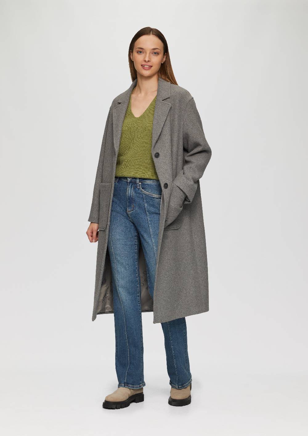 S.Oliver Strickpullover Mit V-Ausschnitt Und Raglan-Ärmeln