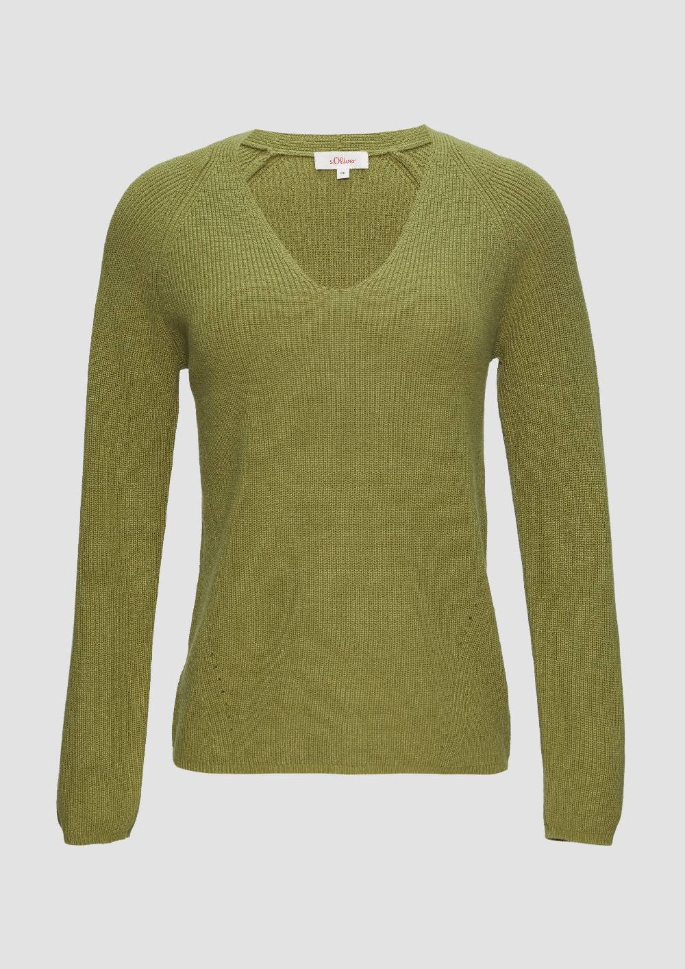 S.Oliver Strickpullover Mit V-Ausschnitt Und Raglan-Ärmeln