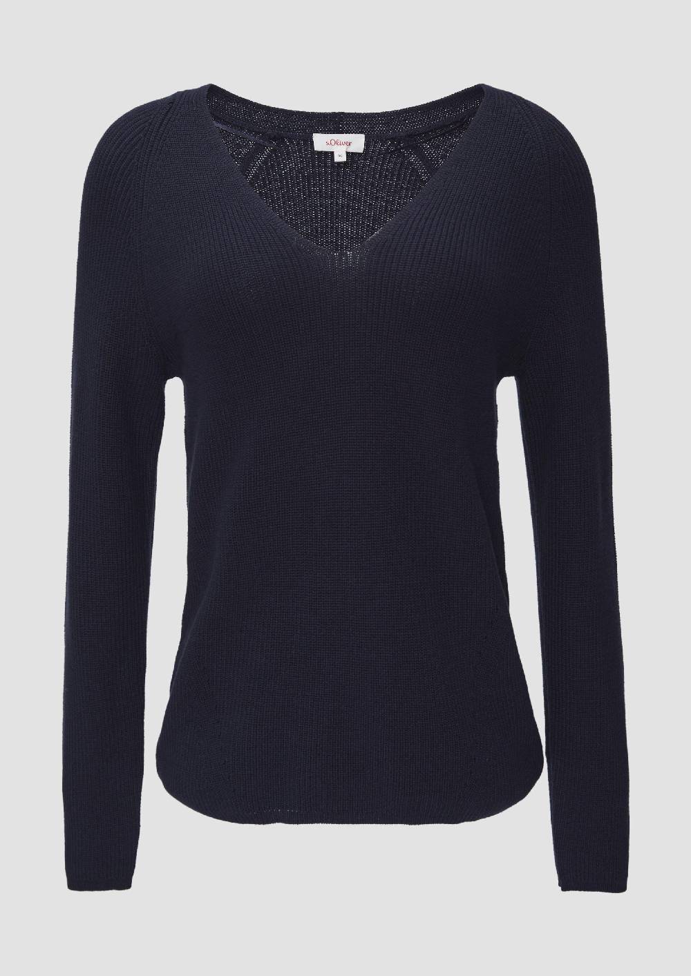 S.Oliver Strickpullover Mit V-Ausschnitt Und Raglan-Ärmeln