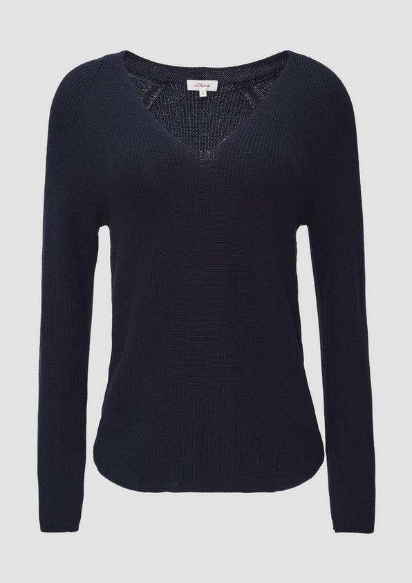 S.Oliver Strickpullover Mit V-Ausschnitt Und Raglan-Ärmeln