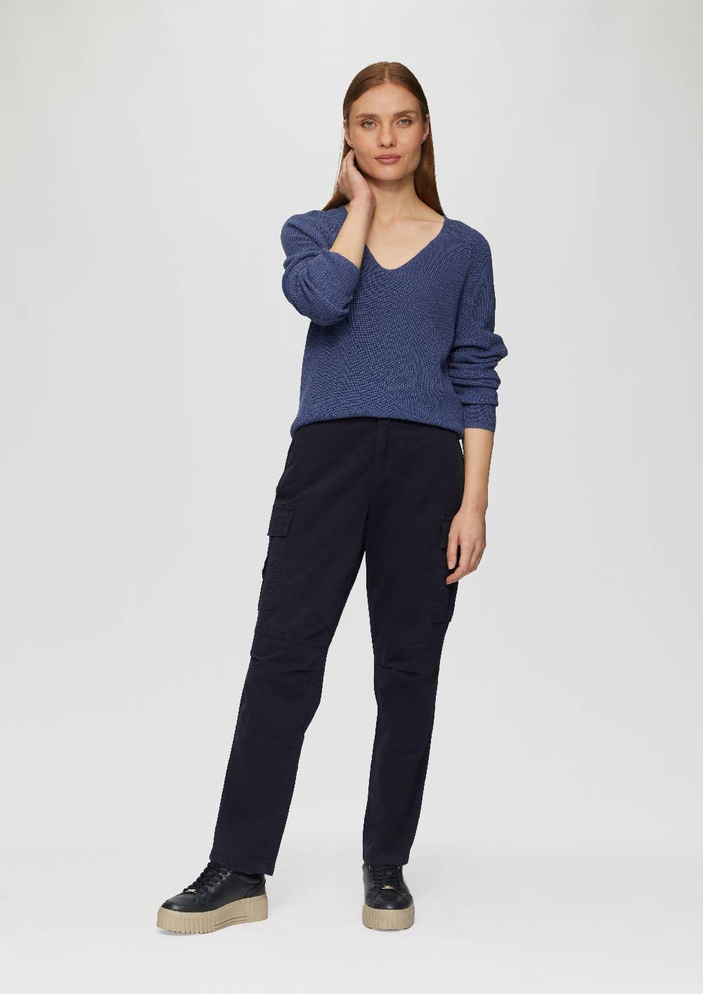 S.Oliver Strickpullover Mit V-Ausschnitt Und Raglan-Ärmeln