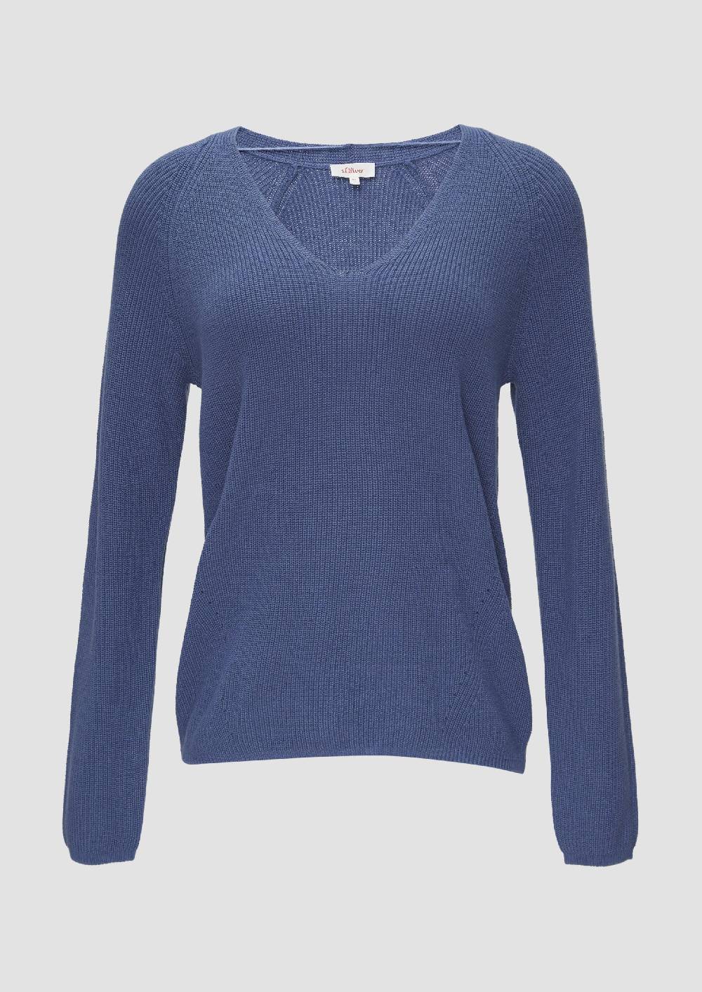 S.Oliver Strickpullover Mit V-Ausschnitt Und Raglan-Ärmeln