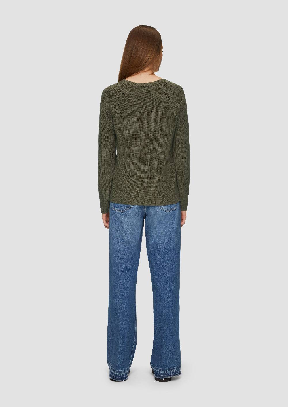 S.Oliver Strickpullover Mit V-Ausschnitt Und Raglan-Ärmeln