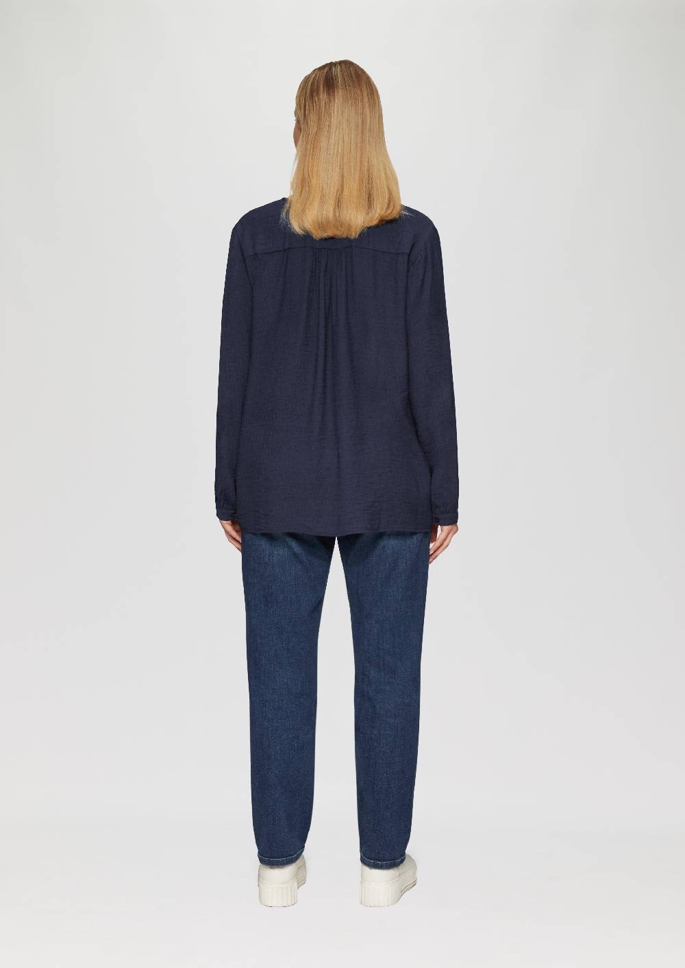 S.Oliver Strukturierte Bluse Aus Viskosemix Mit Smok Detail