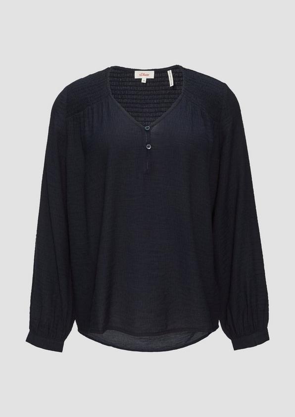 s.Oliver Strukturierte Bluse aus Viskosemix mit Smok Details