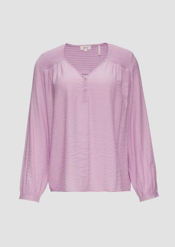 s.Oliver Strukturierte Bluse aus Viskosemix mit Smok Details