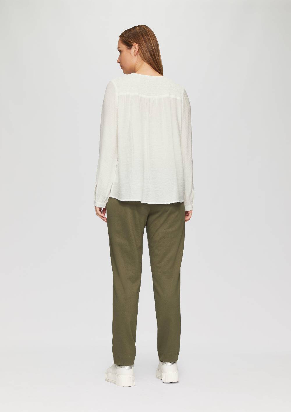 S.Oliver Strukturierte Bluse Aus Viskosemix Mit Smok Details