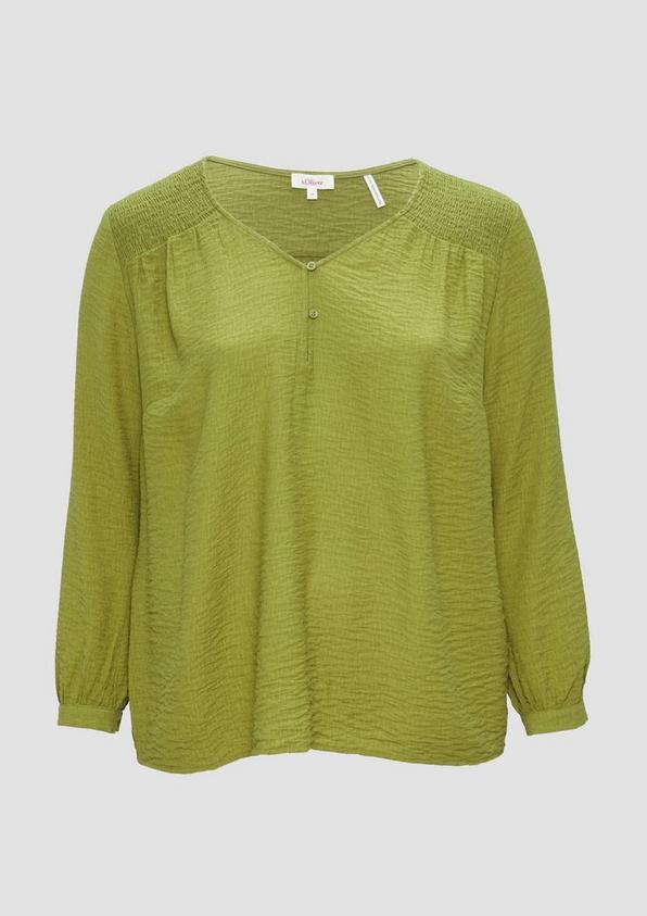 s.Oliver Strukturierte Bluse aus Viskosemix mit Smok Detail