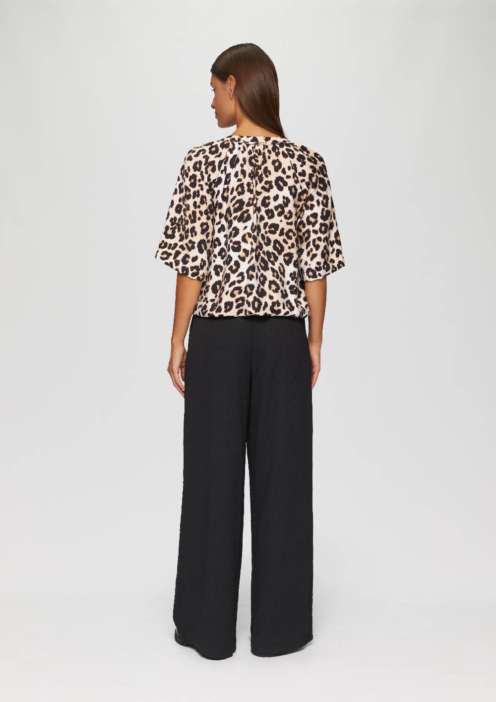 S.Oliver Strukturierte Bluse Im O-Shape Mit Raffdetails