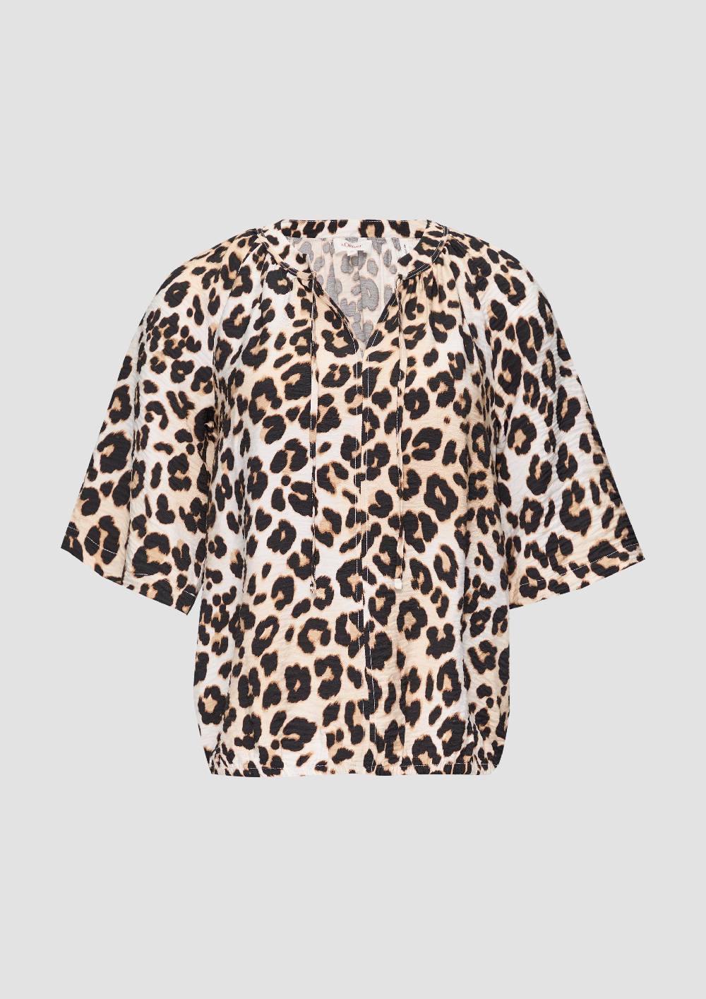 S.Oliver Strukturierte Bluse Im O-Shape Mit Raffdetails