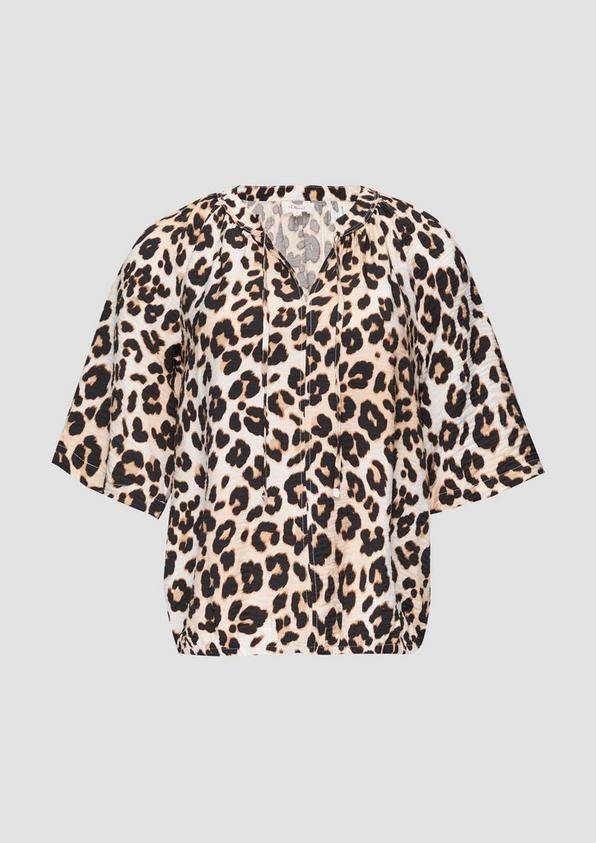 s.Oliver Strukturierte Bluse im O-Shape mit Raffdetails