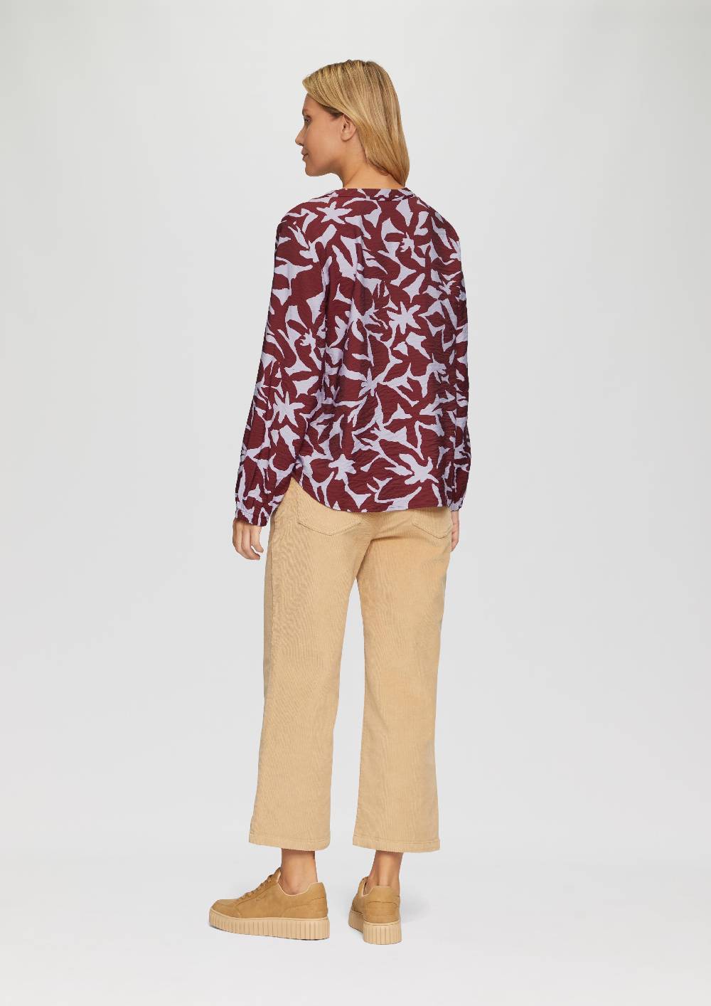 S.Oliver Strukturierte Viskose-Bluse Mit All-over-Print