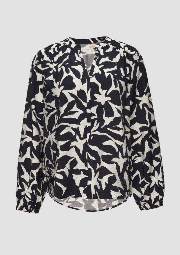 s.Oliver Strukturierte Viskose-Bluse mit All-over-Print