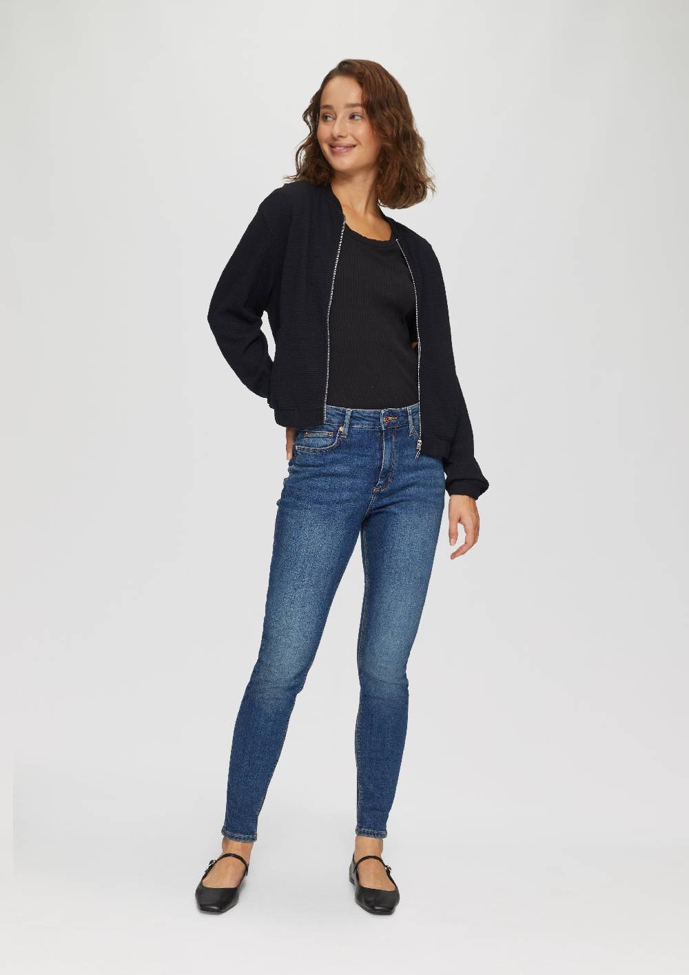 S.Oliver Strukturierter Sweat-Blouson Aus Baumwollmix