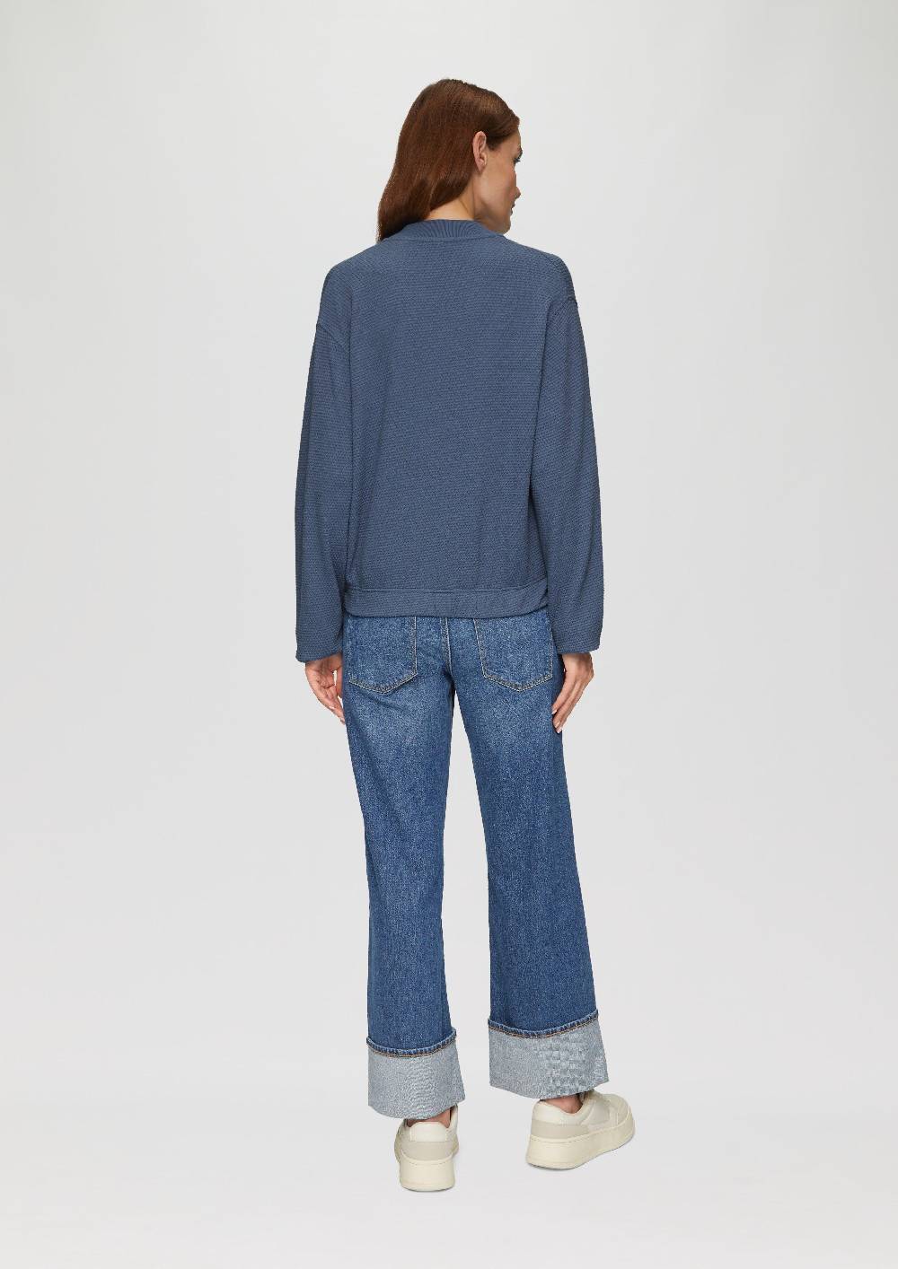 S.Oliver Strukturierter Sweat-Blouson Aus Baumwollmix